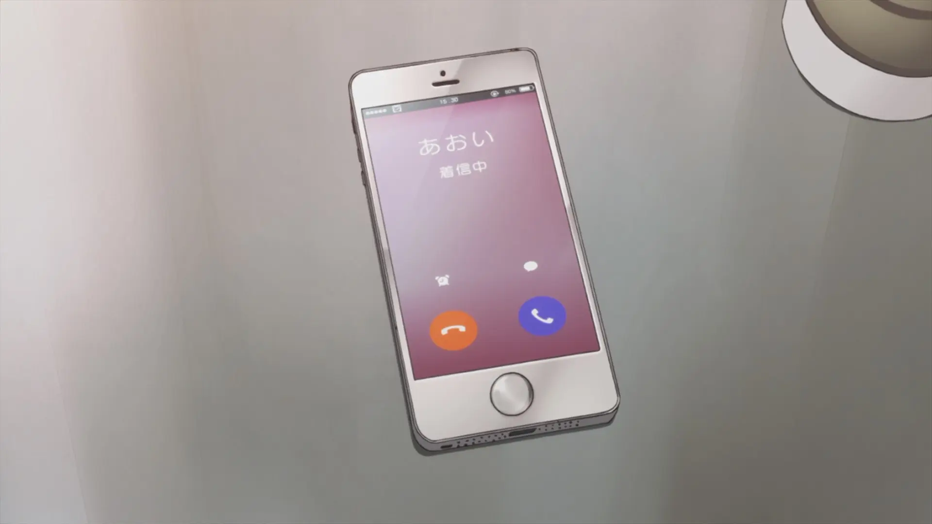 Kaori's phone displaying 15:30.