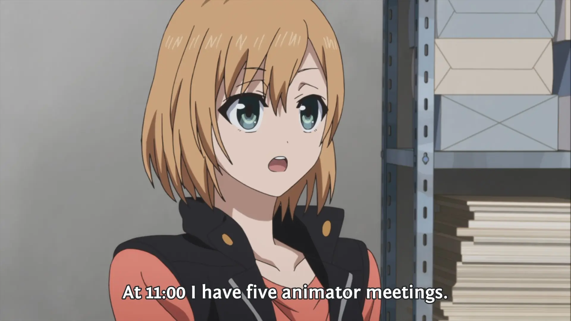 Aoi: "At 11:00 I have five animator meetings."