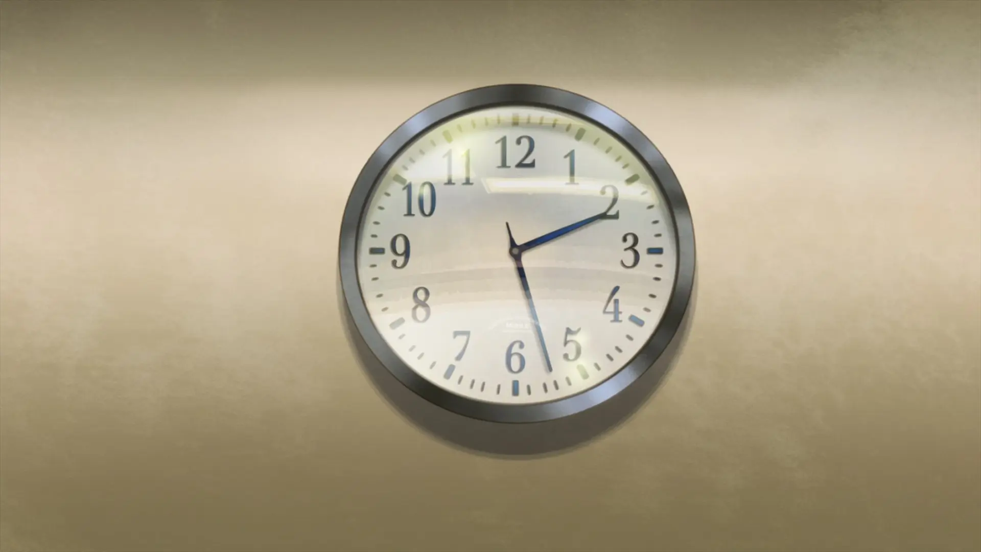 Clock in the meeting room displaying 2:27.