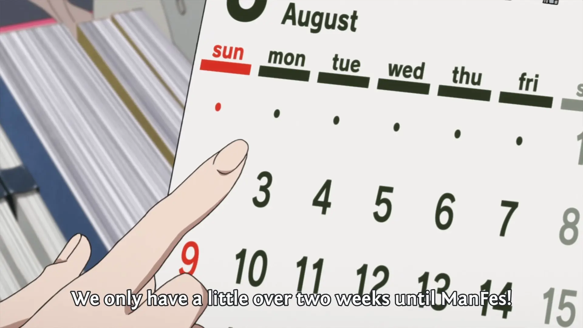 Aoi points at the current date, July 27.