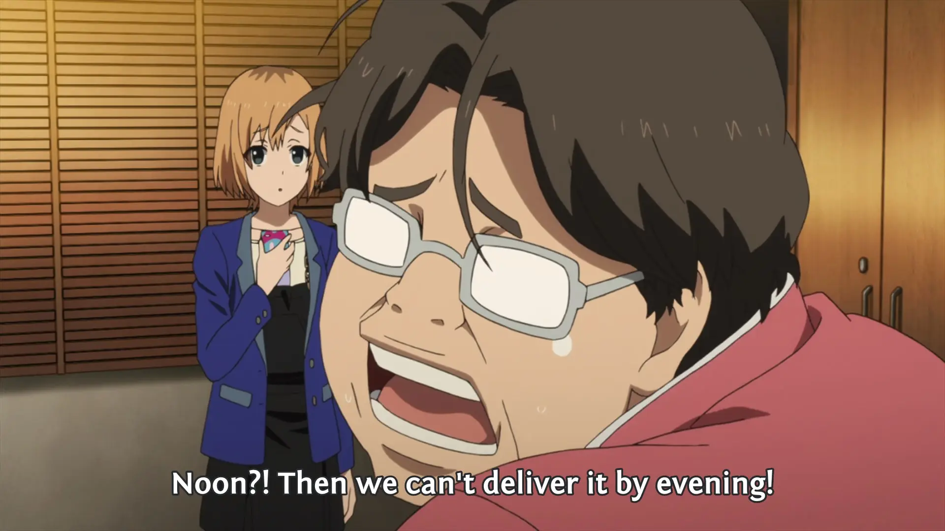 Katsuragi: "Noon?! Then we can't deliver it by evening!"