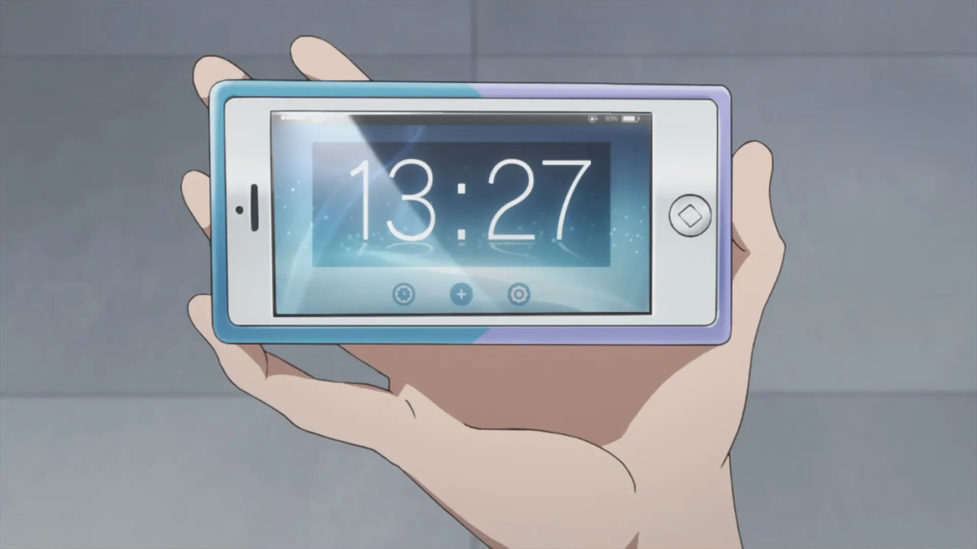 Aoi's smartphone displaying 13:27.